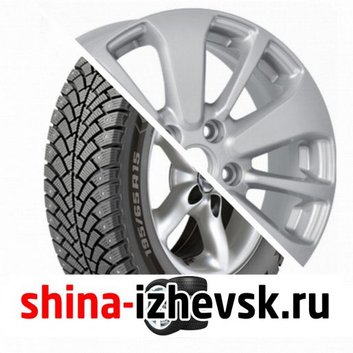 Колесо в сборе BF Goodrich G Force Stud 215/65 R16 Q 102 + КиК Серия Реплика КС688 (ZV 16_ix35) 6.5xR16 5×114.3 ET45 DIA67.1 Серебристый в Ижевске
